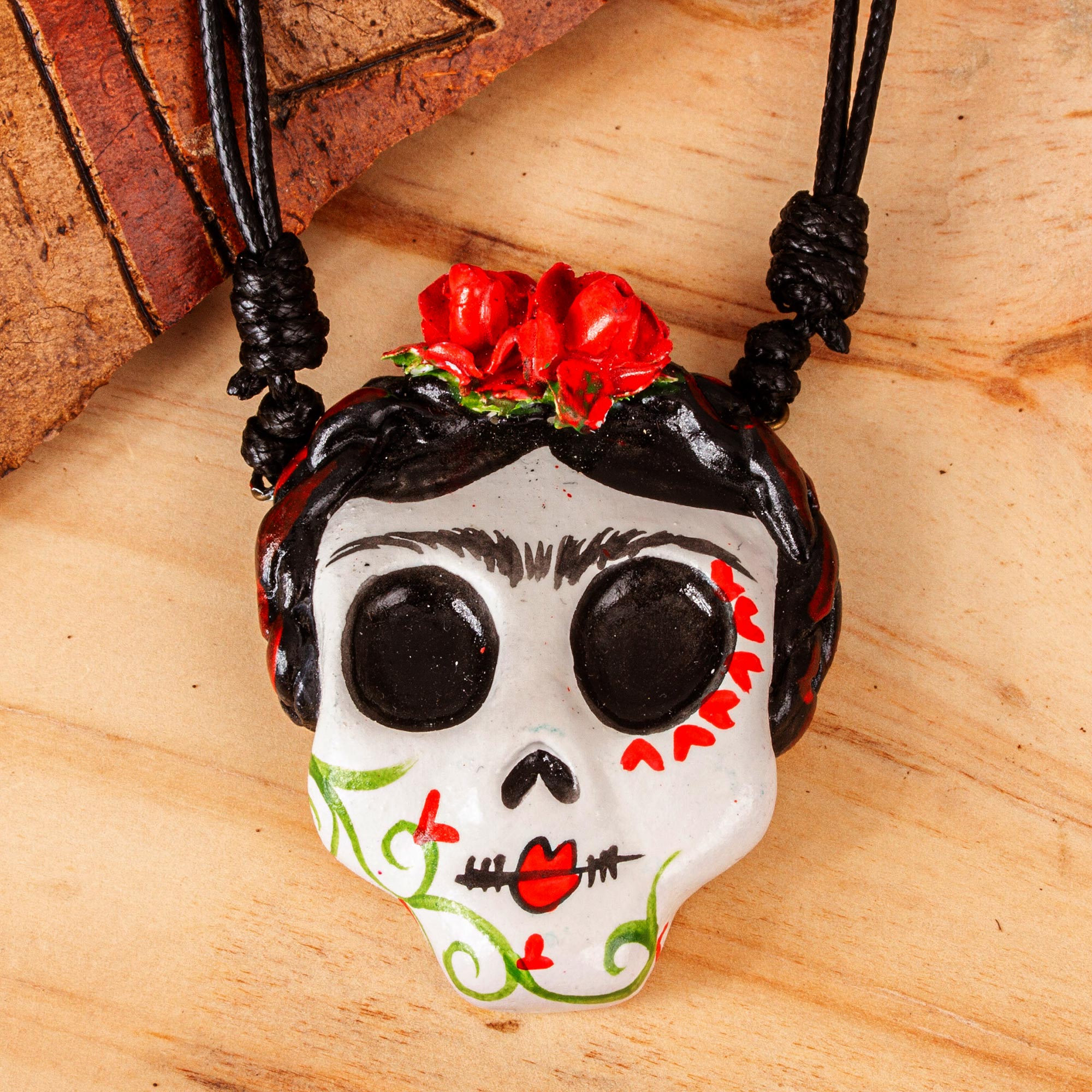 Adjustable Skull Pendant Necklace - Beautiful Catrina